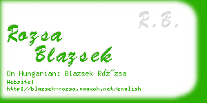 rozsa blazsek business card